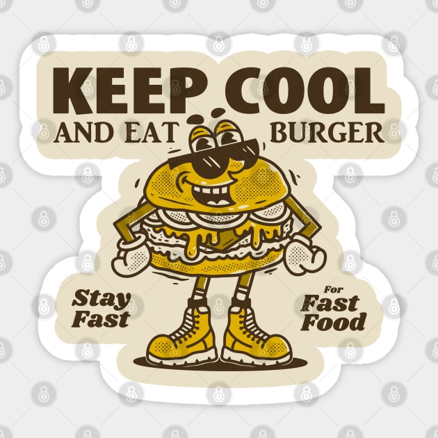 Keep cool and eat burger Sticker by adipra std